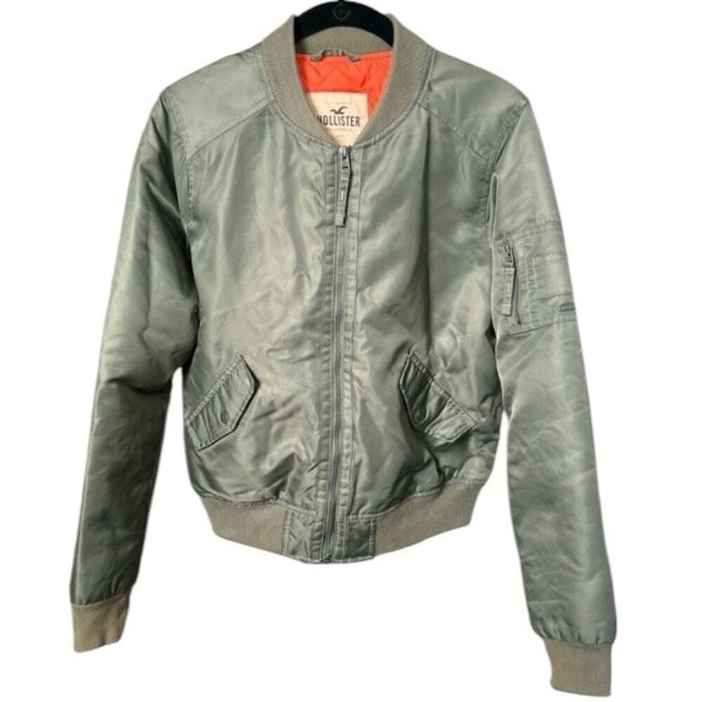 Hollister Olive Green Bomber Jacket - M
